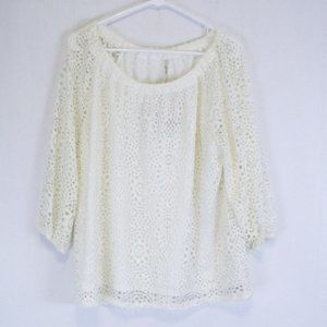 Leo & Nicole Lace Overlay Top Large